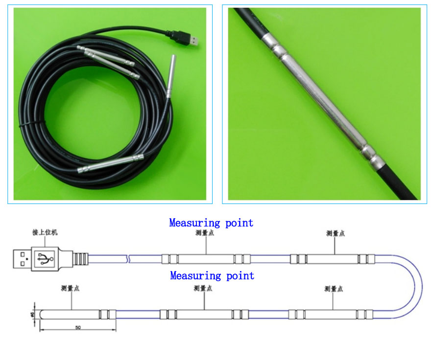 Digital signal temperature measurement cable
